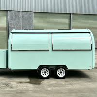 Cuisine mobile professionnelle 3m/9.84ft à double essieu tandem en fibre de verre et aluminium, camion de restauration avec comptoir pour glaces, bonbons, chips et hot-dogs