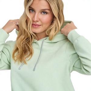 Women's Oversized Hooded Fleece Sweatshirt Solid Color Pocket Design Breathable Cotton Autumn Wear Regular Length - Product Image 6