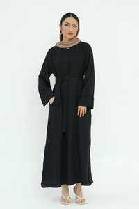 LE DUO Elegante y Modesto Abaya para Mujer, Cuello Redondo, Cinturón, Bolsillos, Manga Larga, Vestido Islámico - Product Image 2