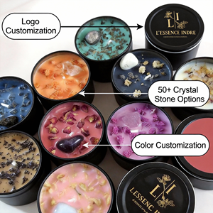 La Bougie en <span class=keywords><strong>Cire</strong></span> de Soja aux Fleurs Séchées de Cristal la Plus Vendue, Idéale pour la Décoration de Fêtes et Comme Cadeau - Product Image 2