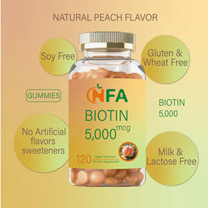 Bonbons à la biotine haute puissance 5000mcg Gummies avec une délicieuse saveur de pêche naturelle Supplément de santé sans gluten Bonbons Gummies - Product Image 4