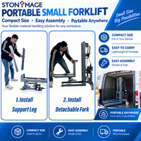 Mobiler Mini-Gabelstapler Tragbarer Elektro-Gabelstapler 300kg 500kg 1,2m 1,6m Hubhöhe für Lager- und LKW-Handling