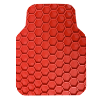 Tapis de sol de voiture en PVC caoutchouc imperméable universel toutes saisons de luxe rouge nid d'abeilles, ensemble complet, résistant, lourd, inodore pour SUV et camions