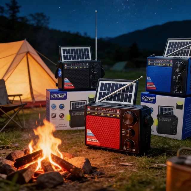NNS Portable Solar Radio Plastic Vintage FM AM SW World Receiver with Flashlight USB TF Music Rechargeable Battery