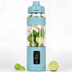 Personal Portable Mini Blender <b>Rechargeable</b> 6 Blades Ice Crushing Smoothie Maker Cordless Juicer Cup LED Display for Travel - Product Image 2