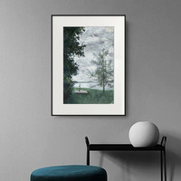 Grande peinture sur toile, paysage impressionniste, art mural, paysage naturel peint à la main, encadré, décoration intérieure