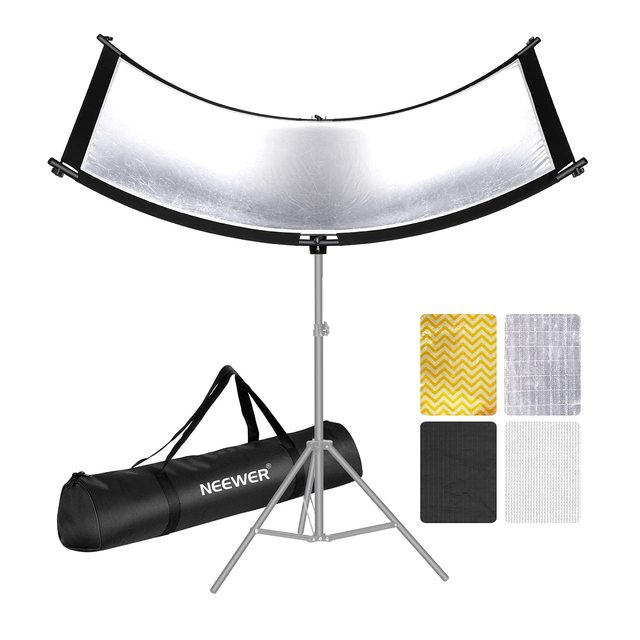 Neewer Shell-shaped Diffuser with Carrying Case Portable Reusable 100x45cm Curved Reflector for Photography Studio Use
