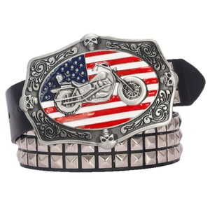 <strong>Custom</strong> 3D Motorcycle Antique Nickel Metal Soft Enamel <strong>Belt</strong> Buckle Western Unique <strong>Pattern</strong> Design Personalized Pu Leather <strong>Belt</strong> - Product Image 1