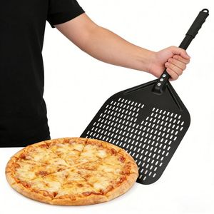 Pala para Pizza con Mango <span class=keywords><strong>de</strong></span> Aluminio Negro <span class=keywords><strong>de</strong></span> Diseño Moderno, con Hoja <span class=keywords><strong>de</strong></span> Acero Inoxidable <span class=keywords><strong>de</strong></span> 13''x15'' - Product Image 2