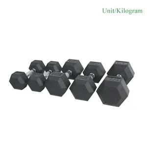Home And Commercial Weight Lifting Rubber HEX Dumbbell Set Kg Lb