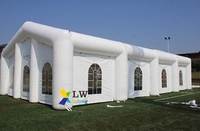 Tente de mariage gonflable géante de qualité supérieure, blanche, avec fenêtres arquées, en PVC transparent, pour événements en plein air, pour les fêtes