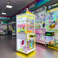 Naughty Dog Factory Design Machines de jeu à prix personnalisables multi-prises anglaises, Jeu d'arcade à grue, Mini distributeur de jouets à pinces 110/220V
