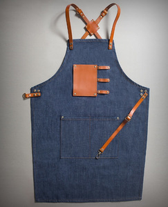 Grembiule Senza Maniche in Denim e Tela per Caffetteria, Fiorista, Parrucchiere, Ristorante, Bar - Unisex NIU WEI LI BC1067 - Product Image 6