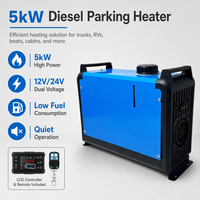 Nuevo Calentador de Estacionamiento Diésel de 5KW 12V 24V, Calentador de Aire Todo en Uno con Control Remoto LCD para Camiones, Autocaravanas, Autobuses, Coches, Barcos y Furgonetas