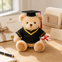Ours en peluche personnalisé pour la remise des diplômes, jouet en peluche doux avec chapeau et diplôme, cadeau pour événement scolaire