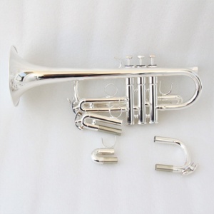 Tromba Cinese Professionale in Eb/D con Valvole Esagonali Speciali Placcate in Argento - Product Image 3