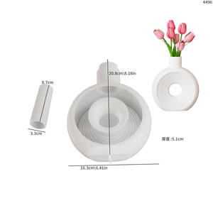 Siliconen Vaasvormen Voor Harsbeton Gestreepte Hoge Elliptische Ronde Gedroogde Bloemenvaas Aardewerk Mal Siliconen Mal Grote Vazen - Product Image 4