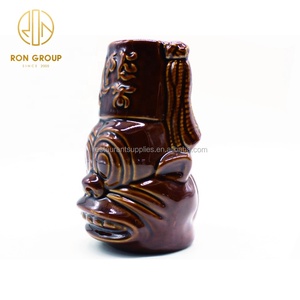 نظارات تيكي بورسلين مصنوعة يدويًا قابلة للتخصيص مصنوعة يدويًا ، أكواب كوكاتيل من السيراميك في Hawaii مضحكة ، بار للاستخدام بالجملة ، شعار متوافق مع القهوة - Product Image 4