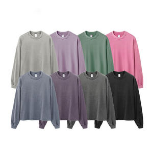 T-Shirt Oversize da Uomo in Cotone Vintage Lavato - Maglietta Pesante Effetto Vissuto per Ricamo e Stampa DTG Manica Lunga - Product Image 1