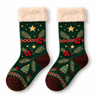 Chaussettes de Noël personnalisées en coton avec motif Père Noël et flocon de neige, pour fêtes de fin d'année, coffret cadeau, chaudes et confortables, échantillon gratuit, lettres hautement personnalisables