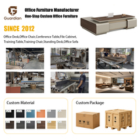 Bureau de direction ergonomique modulaire en forme de L, grand et luxueux, en panneaux de particules réglables sur mesure, pour immeuble de bureaux