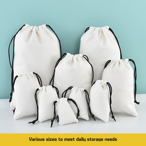 Eco-friendly Canvas <b>Drawstring</b> Pocket Custom Printing logo Reusable Cotton and Linen Storage <b>Bag</b> Printing Pattern - Product Image 1