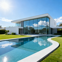 Service de conception architecturale de villas modernes de luxe professionnel, plan de maison personnalisé à 5 chambres avec piscine