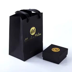 Custom Black Lid Base Jewelry Packaging Box for Ring Earring Pendant Bracelet Necklace Storage or Gift Made of Paper