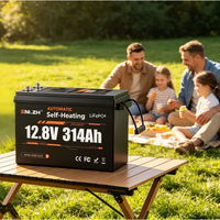 Batterie au lithium LiFePO4 auto-chauffante Enlzh 12,8 V 314 Ah, 4000+ cycles, pour stockage solaire, télécommunications et systèmes hors réseau