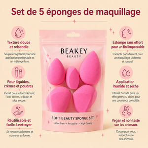 Éponges de maquillage essentielles : Éponges de beauté réutilisables à pointe de précision, côté arrondi et fond plat pour une application parfaite, faciles à nettoyer - Product Image 5