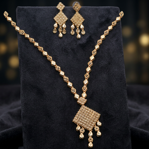 เครื่องประดับแฟชั่นขายส่ง ชุดสร้อยคอทองคำชุบ 14K 18K 24K แบบดั้งเดิมสไตล์ตุรกี เครื่องประดับทองเหลืองชุบทอง - Product Image 3
