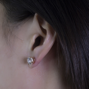 Joyería en Stock MSE-544 Pendientes Clásicos de Cuatro Garras en Oro Blanco de 18k con Diamantes Cultivados en Laboratorio de Forma Redonda - Product Image 6