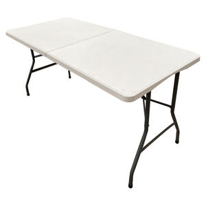 <span class=keywords><strong>Mesa</strong></span> <span class=keywords><strong>Plegable</strong></span> de Plástico de <span class=keywords><strong>Resina</strong></span> HDPE para Exteriores, Fabricada por Moldeo por Soplado, <span class=keywords><strong>Mesa</strong></span> Portátil para Puesto de Mercado Nocturno con Sillas, Color Blanco - Product Image 2