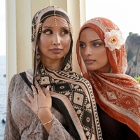 Hijab personnalisé à motif géométrique Paisley, imprimé marocain, motif Boteh persan, en modal imprimé