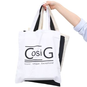 Sac fourre-tout en toile blanc noir, sac à main en coton à la mode robuste, impression personnalisée, sacs fourre-tout en toile pour le shopping - Product Image 2