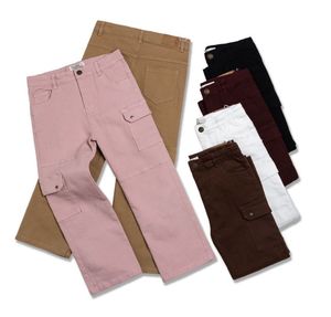 All'ingrosso <span class=keywords><strong>pantaloni</strong></span> Cargo per bambini in cotone per ragazze Multi bottone elastico da 2 a 8 anni <span class=keywords><strong>pantaloni</strong></span> per bambini con disegno a gamba larga - Product Image 1
