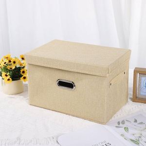 Hot Sale Cloth Fabric Storage Box Collapsible Clothes Storage <b>Bins</b> Home Folding Cotton Linen Fabric Storage Cube - Product Image 5