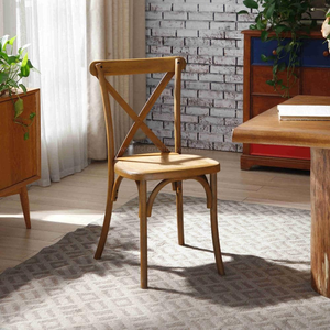 Chaise de banquet empilable en bois à dossier croisé, durable, <span class=keywords><strong>pour</strong></span> restaurant, hôtel, <span class=keywords><strong>mariage</strong></span>, usage commercial, moderne, extérieur, <span class=keywords><strong>ferme</strong></span>, maison - Product Image 3
