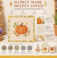 Kit de broderie sur toile personnalisé pour l'automne avec fil, toile large de qualité supérieure, tissu vierge pour artisanat, broderie et point de croix