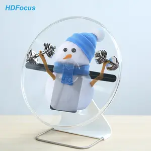 Rechargeable Table Top Display Advertising 3d Hologram Led Fan 32cm