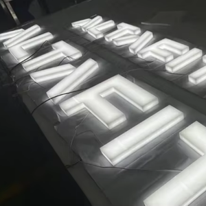 公司接待沙龙背光标志个性化标志带发光二极管照明的丙烯酸激光切割字母商务金属标志 - Product Image 4