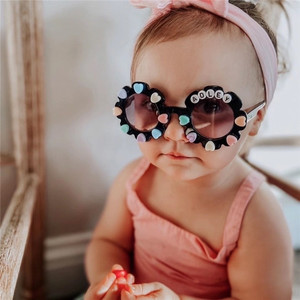 New <strong>Star</strong> Peach Heart Diamond Sun <strong>Glasses</strong> Small Sun Flower Letter Plastic Frame Baby Decorative Shelf Walking Sunglasses - Product Image 1