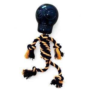 Juguete Masticable para Perros con Forma de Calavera de Halloween, Juguete Interactivo con Sonido de TPR y Cuerda para Mascotas - Product Image 1