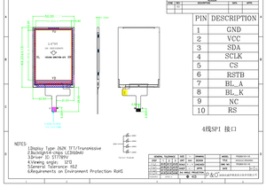 Polcd 2.8 pollici 240x320 10 pin ST7789V driver 4W SPI <span class=keywords><strong>display</strong></span> <span class=keywords><strong>lcd</strong></span> personalizzato - Product Image 3