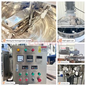 Mezclador multifunción de acero inoxidable, equipo de mezcla de líquidos cosméticos químicos, tanque de mezcla de doble camisa con <span class=keywords><strong>agitador</strong></span> - Product Image 3