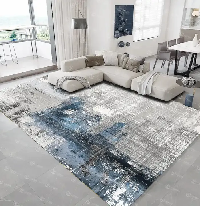 Luxus benutzer definierte 3D quadratische Mode Boden teppich China hochwertige blaue Teppiche und Teppiche zum Verkauf