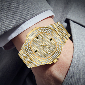 Orologi di Lusso Unisex con Diamanti a Prezzo Conveniente, Quadrante Grande in Oro e Argento con Strass, Orologio al Quarzo con Moissanite <span class=keywords><strong>per</strong></span> Uomo e Donna - Product Image 2