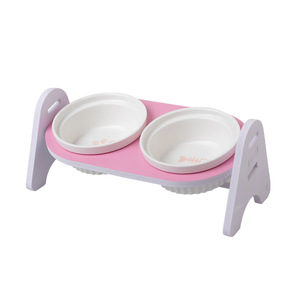 Ceramic Cat Bowl Double Dish Adjustable Height Detachable Feeding Stand For Cats - Product Image 4