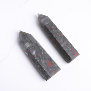 Quarzo naturale africano <span class=keywords><strong>Bloodstone</strong></span> punti di pietre preziose pietre curative per la decorazione domestica - Product Image 2