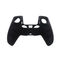 Housse de protection en silicone souple antidérapante de couleur noire unie pour manette PS5, protège-manette de jeu